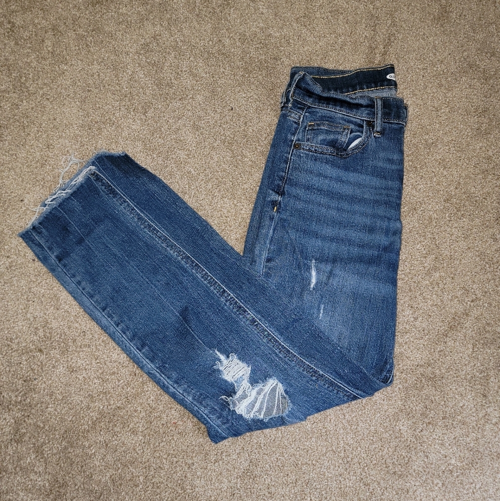Straight leg denim jeans